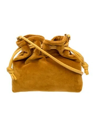 Pre-owned Clare V Velvet Bucket Bag In Yellow