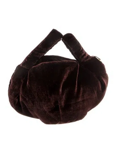Pre-owned Clare V Velvet Top Handle Bag In Brown