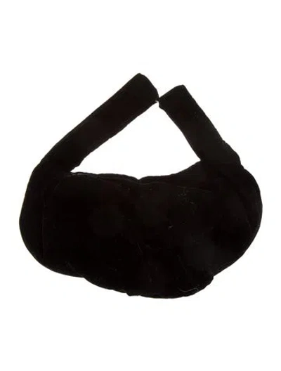 Pre-owned Clare V Velvet Top Handle Bag W/ Tags In Black