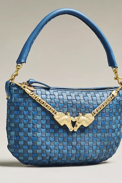 Clare V Vintage Gold Le Cheval Top-handle Bag Strap In Blue