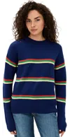 CLARE V VIRGINIE jumper MULTI STRIPE MERINO WOOL