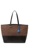 Clare V . Volie Canvas & Leather Tote In Metallic