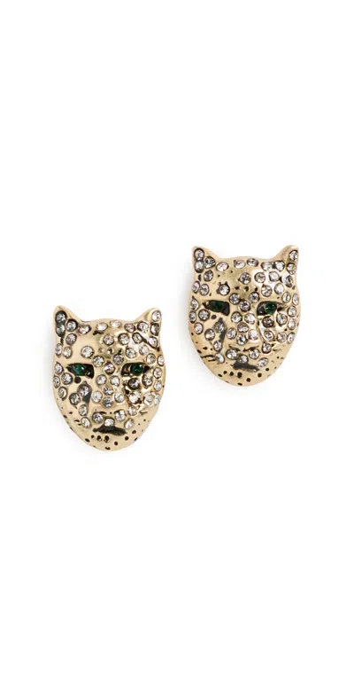 Clare V Whiskers Stud Earrings Clear