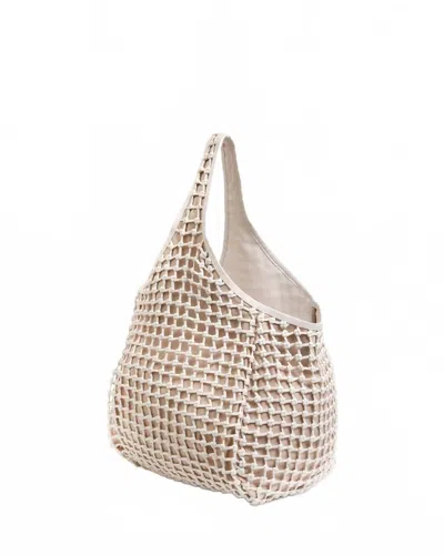Clare V Women's Bando Tote Bag In White Knot Woven Leather In Multi