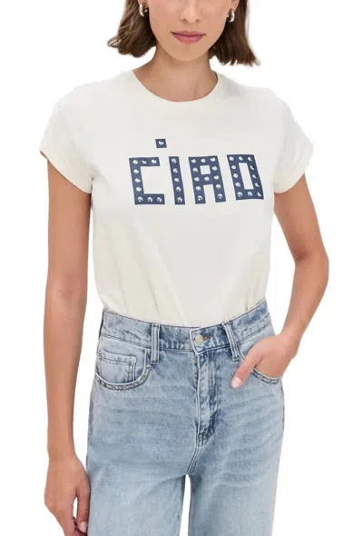 Clare V Women's Classic Ciao With Studs Tee In Cream In White