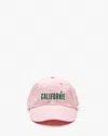 Clare V Women's Embroidered Californie Baseball Hat In Light Pink W/ Fern In Brown