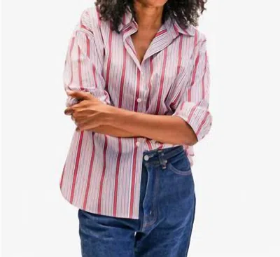 Clare V Women's Emillette Oversized Shirt In Red/blue
