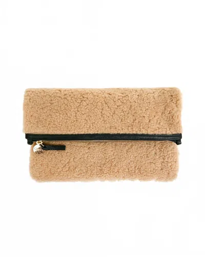 Clare V Women's Foldover Clutch With Tabs In Cafe Au Lait In Sand