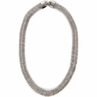 Clare V Women's Herringbone Collar Necklace In Clear In Multi