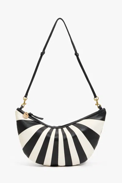 Clare V Women's Lune Shoulder Bag In Black And Cream In Multi