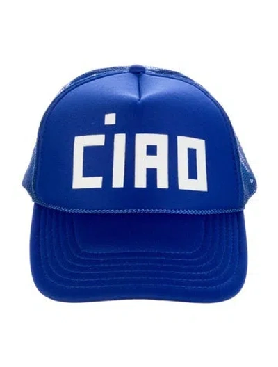 Pre-owned Clare V Women's Neoprene Trucker Hat In Blue