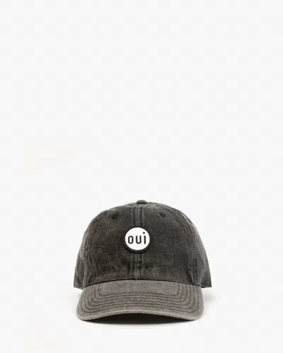 Clare V Women's Oui Patch Baseball Hat In Fade Black In Multi