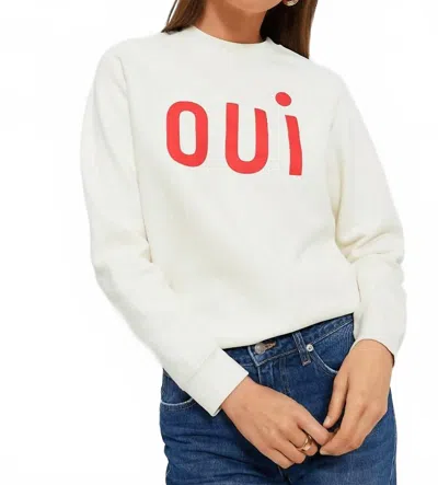 Clare V Women's Poppy Oui Sweatshirt In Cream In White