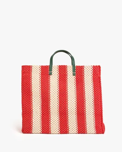 Clare V Women's Summer Simple Tote In Cream/bright Poppy In Multi