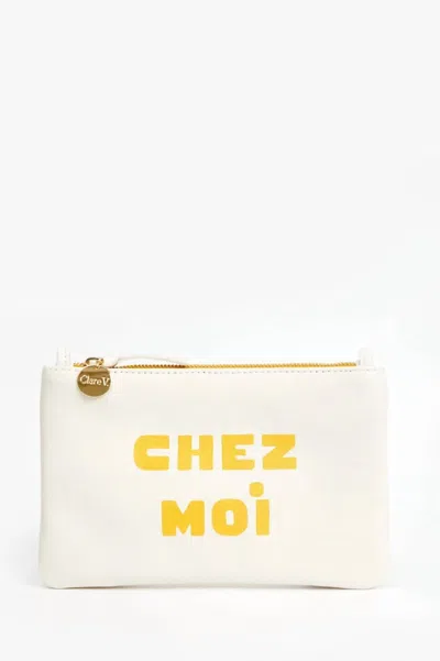 Clare V Women's Wallet Clutch With Tabs In Chez Moi/chez Toi In White