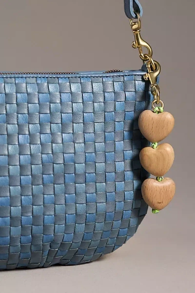Clare V Wood Heart Bag Charm In Gold