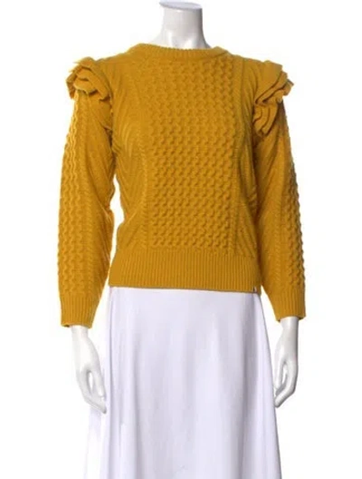 Pre-owned Clare V Wool Crew Neck Sweater In Yellow