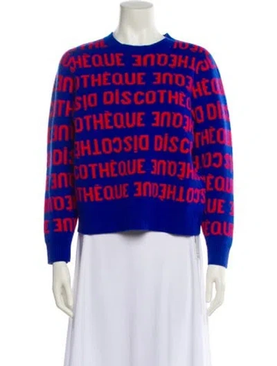 Pre-owned Clare V Wool Graphic Print Sweater In Blue
