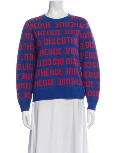 Pre-owned Clare V Wool Graphic Print Sweater In Blue