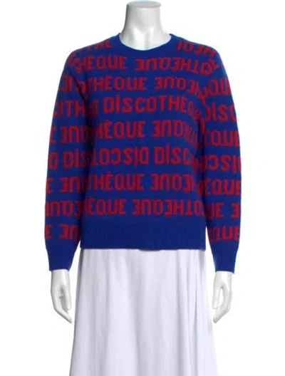 Pre-owned Clare V Wool Graphic Print Sweater In Blue