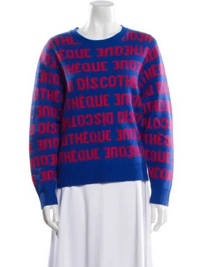 Pre-owned Clare V Wool Printed Sweater In Blue