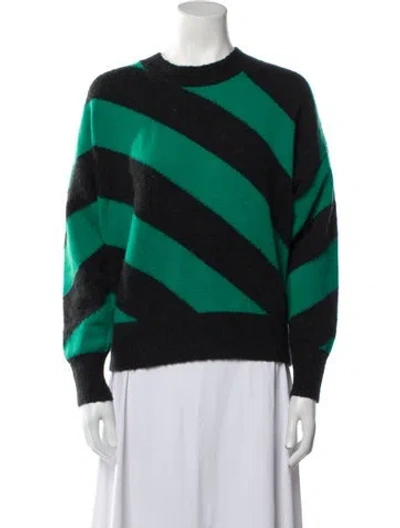 Pre-owned Clare V Wool Striped Sweater In Green