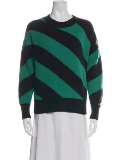 Pre-owned Clare V Wool Striped Sweater In Green