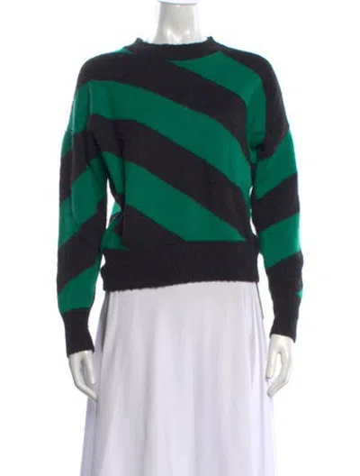 Pre-owned Clare V Wool Striped Sweater In Green