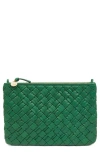 Clare V . Woven Leather Flat Clutch In Green