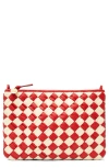 Clare V . Woven Leather Flat Clutch In Red Multi