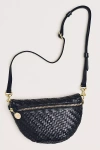 Clare V Woven Petite Fanny Pack In Black