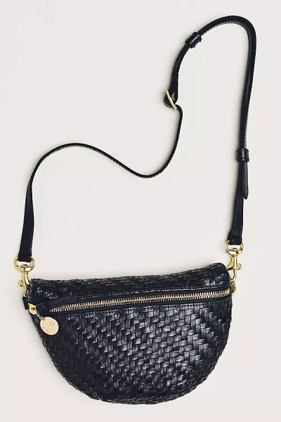 Clare V Woven Petite Fanny Pack In Black