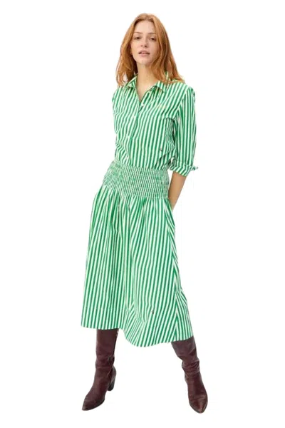 Clare V Zoe Midi Skirt In Green