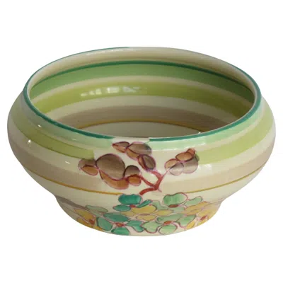 Pre-owned Clarice Cliff Hydrangea Bowl, Bizarre Pattern, Art Deco, Circa 1933 In Brown
