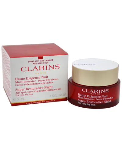 Clarins 1.6oz Super Restorative Night Cream For Very Dry Skin In Burgundy