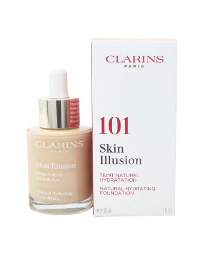 Clarins 1oz #101 Linen Skin Illusion Natural Hydrating Foundation In White