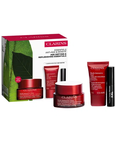 Clarins 3-pc. Super Restorative Anti-aging Skincare Starter Kit Set In Red