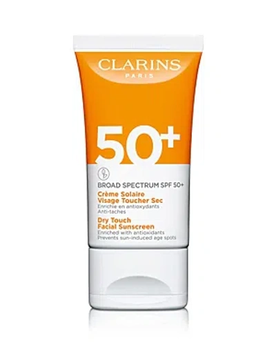 Clarins Dry Touch Facial Sunscreen Broad Spectrum Spf 50+ 1.7 Oz. In White