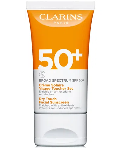 Clarins Dry Touch Facial Sunscreen Broad Spectrum Spf 50+, 1.7 Oz. In White