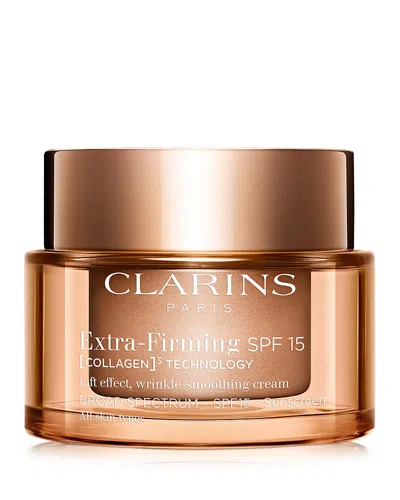 Clarins Extra Firming Day Cream Spf 15 Refillable Moisturizer With Collagen Polypeptide & Niacinamide For Al In Transparent