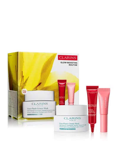 Clarins Glow Boosting Cryo Flash Cream Mask Starter Gift Set ($136 Value) In Transparent