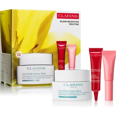 Clarins Glow-boosting Cryo-flash Mask Set (limited Edition) $136 Value In Transparent