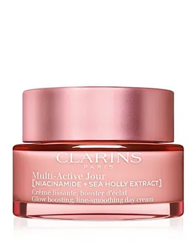 Clarins Multi-active Day Moisturizer For Lines, Pores, Glow With Niacinamide 1.7 Oz. In White