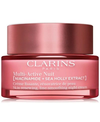 Clarins Multi-active Night Moisturizer For Lines, Pores & Glow With Niacinamide, 1.7 Oz. In No Color