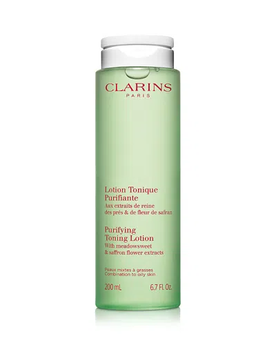 Clarins Purifying Toning Face Lotion For Oily Skin 6.7 Oz. In White