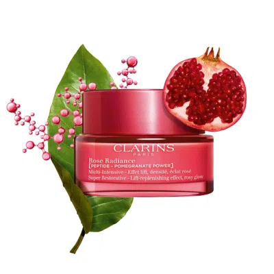 Clarins Rose Radiance Peptide Day Cream For Mature Skin In White