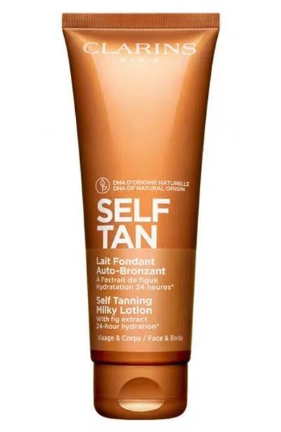 Clarins Self Tanning Face & Body Milky Lotion In Transparent