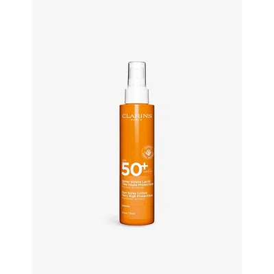 Clarins Sun Spray Lotion Very High-protection Sunscreen Spf 50+ 150ml In White