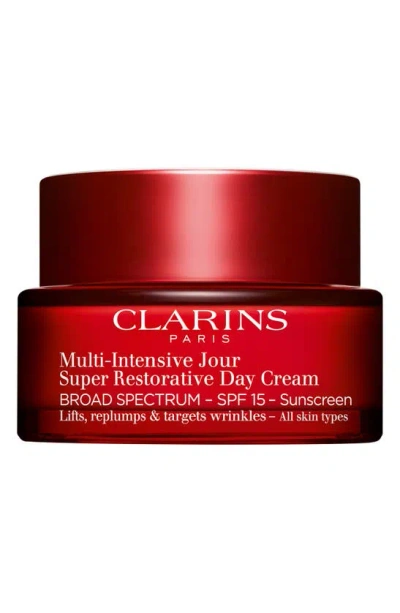 Clarins Super Restorative Day Moisturizer Spf 15 Sunscreen 1.7 Oz. In White