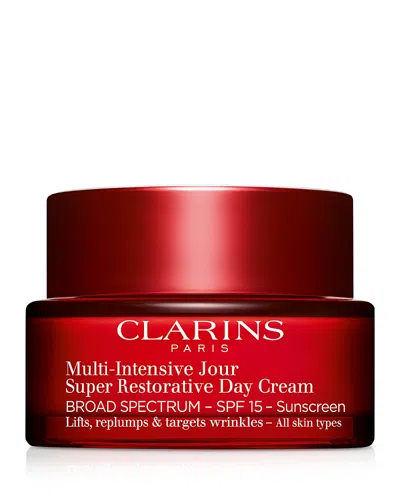 Clarins Super Restorative Day Moisturizer Spf 15 Sunscreen 1.7 Oz. In White